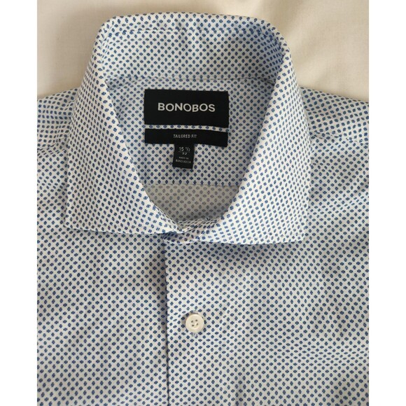 Bonobos Other - NEW-Bonobos Jetsetter Stretch Dress Shirt Tailored Fit-Blue Geo-Sz 15 1/2-32